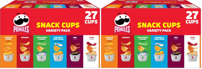 Pringles Potato Crisps Chips, Lunch Snacks, Snack Cups, Variety Pack, 19.5oz Box (27 Cups)
