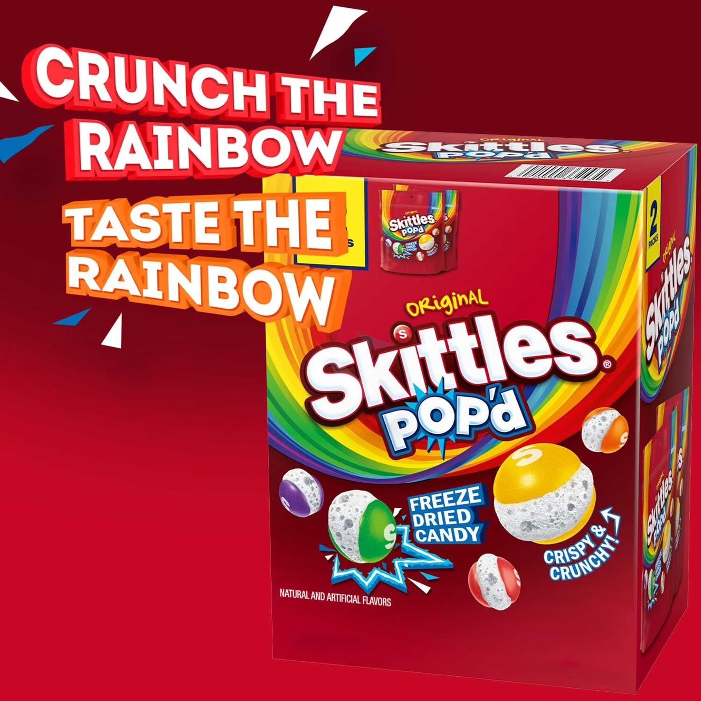 Skitles Pop'd Originals Freeze Dried, Resealable Candy, 5.5 oz, 2 pk.