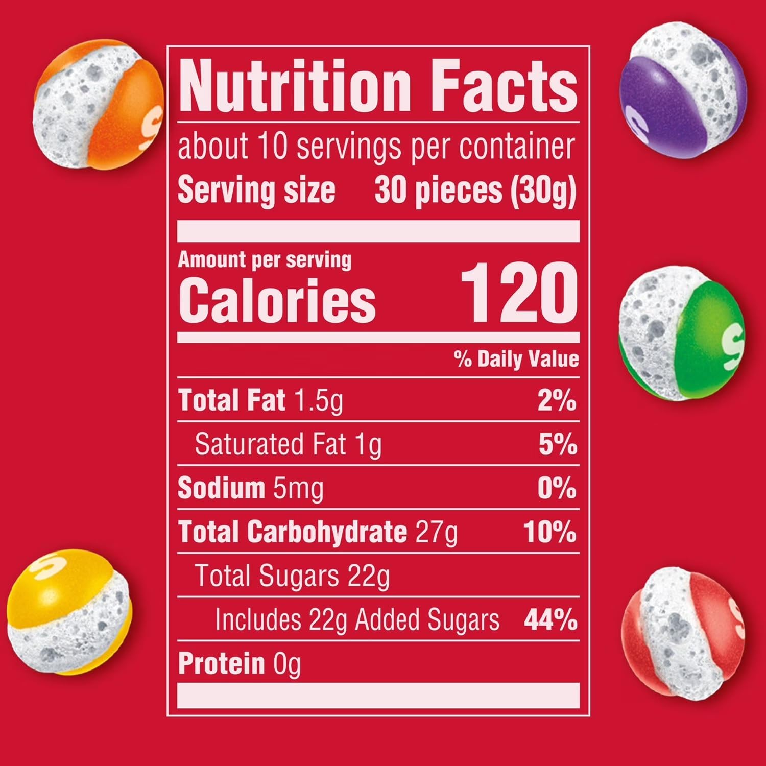Skitles Pop'd Originals Freeze Dried, Resealable Candy, 5.5 oz, 2 pk.