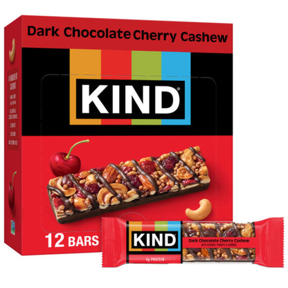 KIND Healthy Snacks Bars, Salted Caramel Dark Chocolate Nut, Gluten Free, Low Sugar, High Fiber Snacks, 6g Protein, 12 Count