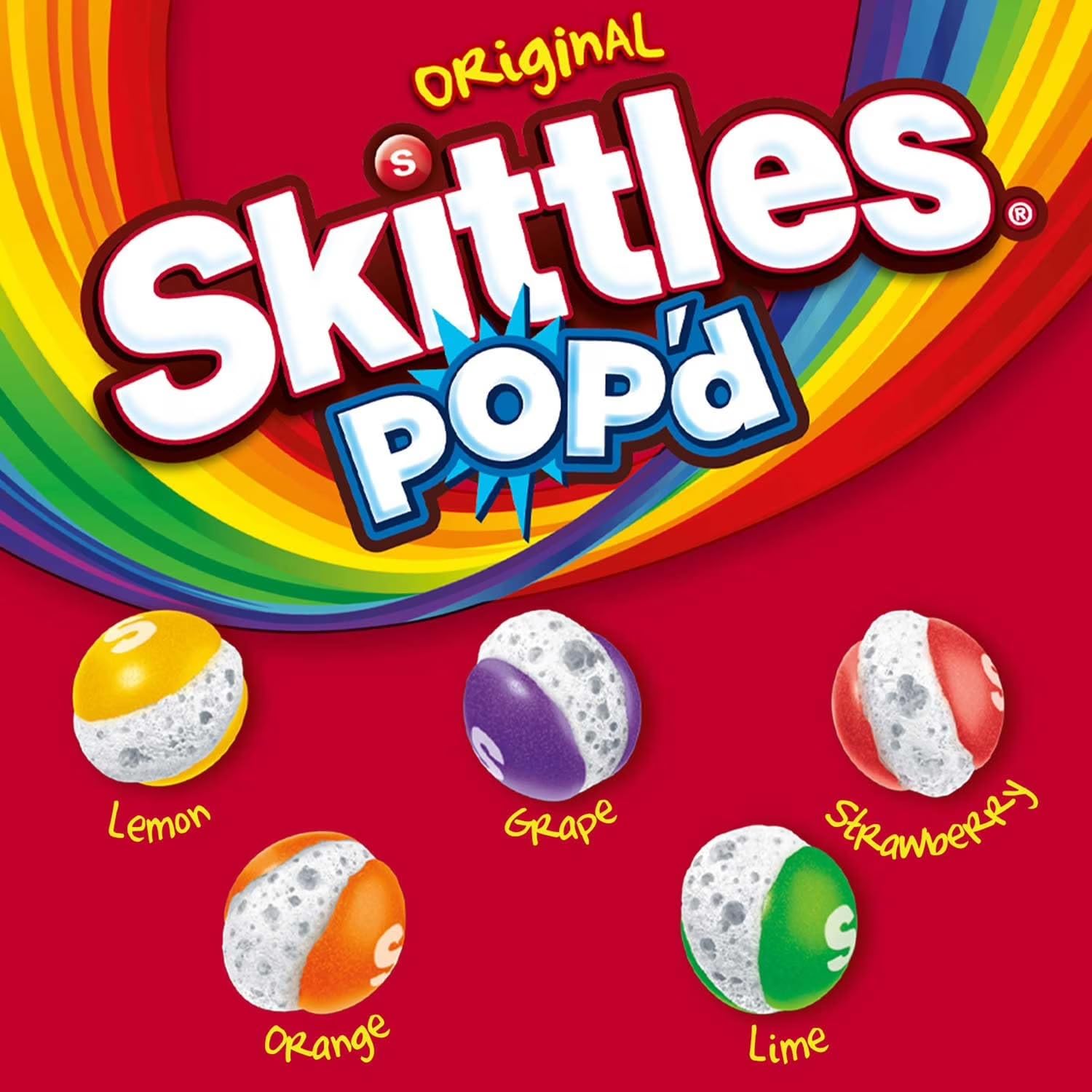 Skitles Pop'd Originals Freeze Dried, Resealable Candy, 5.5 oz, 2 pk.