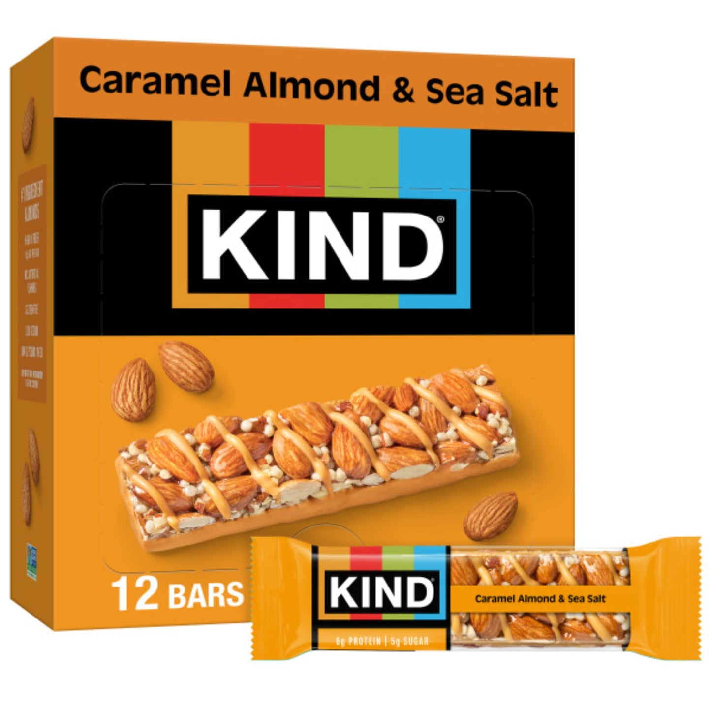 KIND Healthy Snacks Bars, Salted Caramel Dark Chocolate Nut, Gluten Free, Low Sugar, High Fiber Snacks, 6g Protein, 12 Count