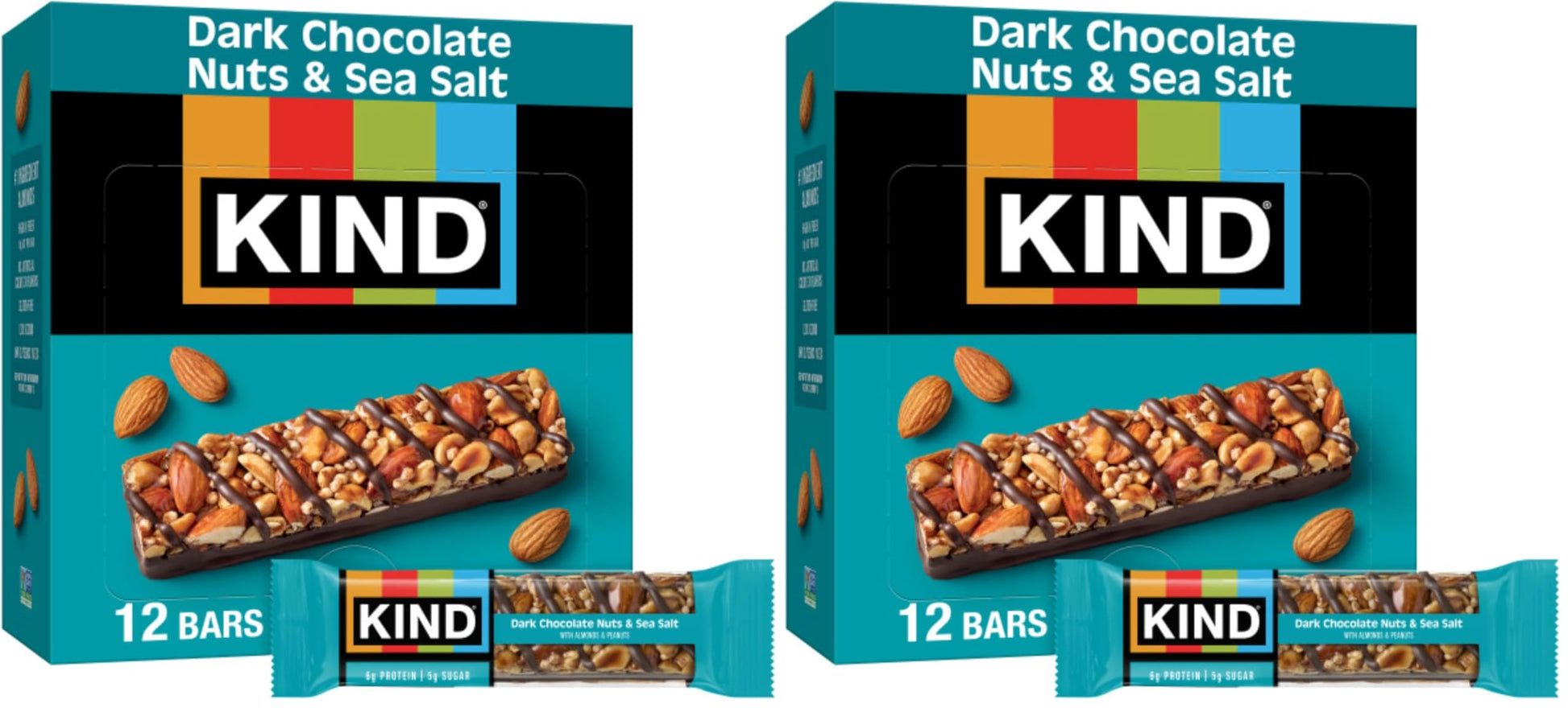 KIND Healthy Snacks Bars, Salted Caramel Dark Chocolate Nut, Gluten Free, Low Sugar, High Fiber Snacks, 6g Protein, 12 Count