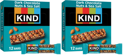 KIND Healthy Snacks Bars, Salted Caramel Dark Chocolate Nut, Gluten Free, Low Sugar, High Fiber Snacks, 6g Protein, 12 Count