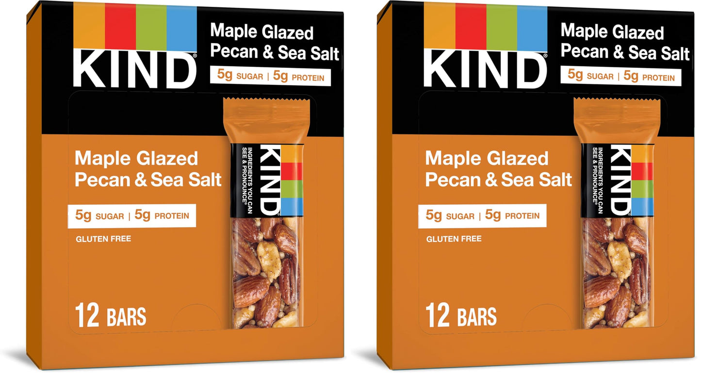 KIND Healthy Snacks Bars, Salted Caramel Dark Chocolate Nut, Gluten Free, Low Sugar, High Fiber Snacks, 6g Protein, 12 Count
