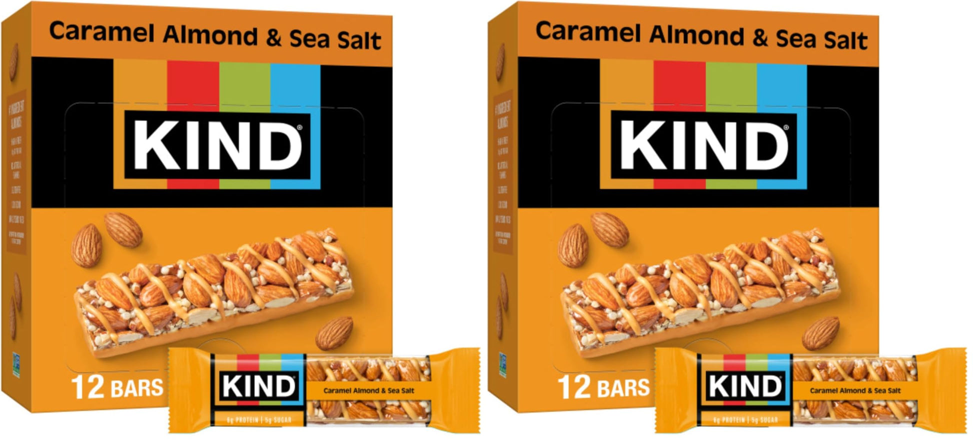 KIND Healthy Snacks Bars, Salted Caramel Dark Chocolate Nut, Gluten Free, Low Sugar, High Fiber Snacks, 6g Protein, 12 Count