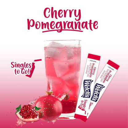 Welch's Singles To Go Variety Pack, Watertok Powdered Drink Mix, Includes 4 Flavors, Grape, Passion fruit, Strawberry Peach, Cherry Pomegranate, 1 Box (30 Servings)