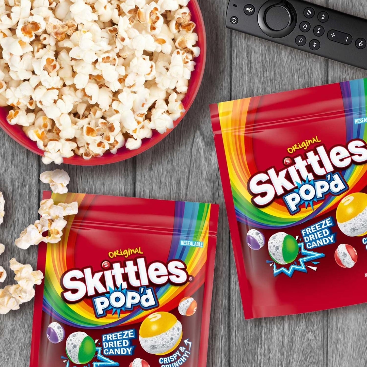 Skitles Pop'd Originals Freeze Dried, Resealable Candy, 5.5 oz, 2 pk.