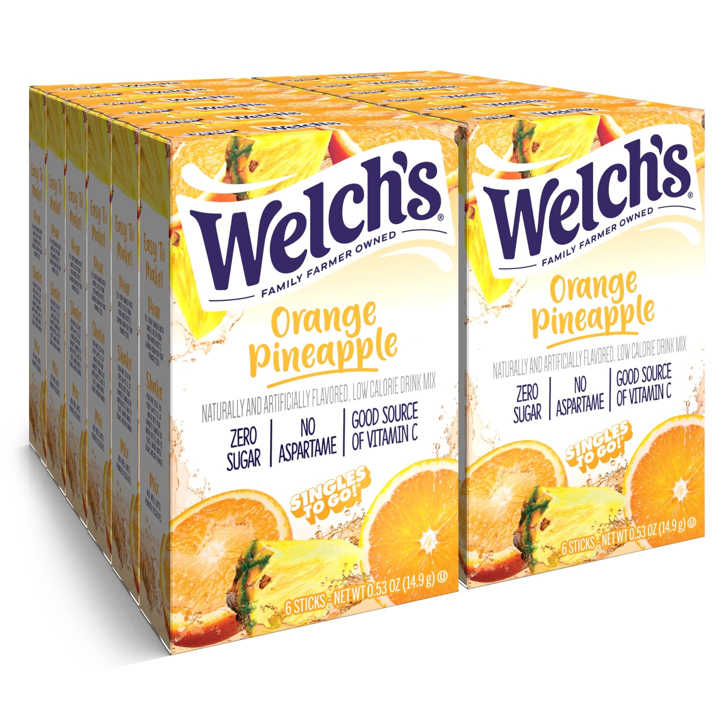 Welch's Singles To Go Variety Pack, Watertok Powdered Drink Mix, Includes 4 Flavors, Grape, Passion fruit, Strawberry Peach, Cherry Pomegranate, 1 Box (30 Servings)