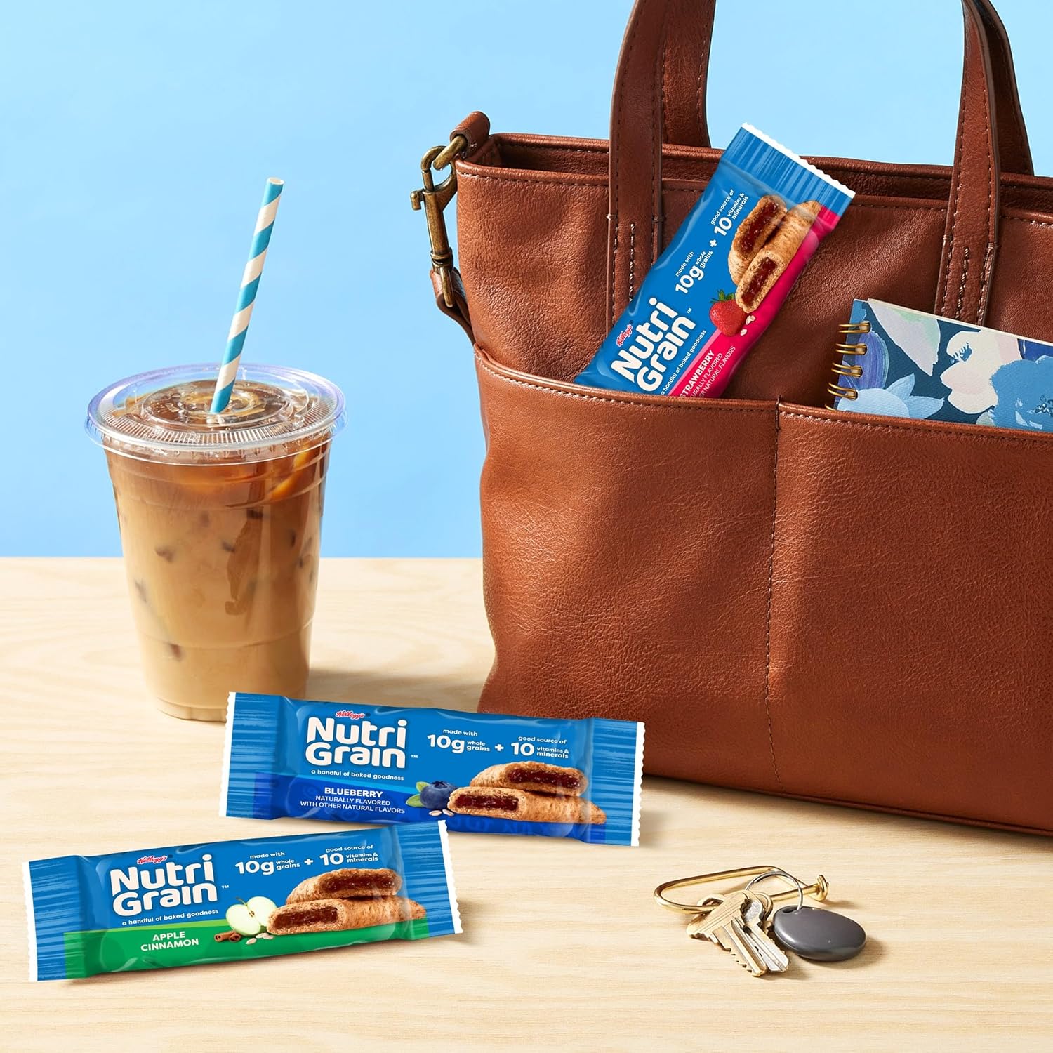 Nutri-Grain Breakfast Bars, Made with 10g Whole Grains, Kids Snacks, 4-Flavor Variety Pack (4 Boxes, 32 Bars)