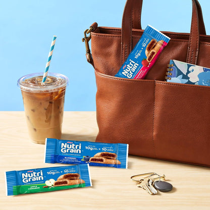 Nutri-Grain Breakfast Bars, Made with 10g Whole Grains, Kids Snacks, 4-Flavor Variety Pack (4 Boxes, 32 Bars)