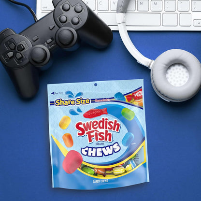 SWEDISH FISH Chews Soft & Chewy Candy, Share Size, 8.12 oz