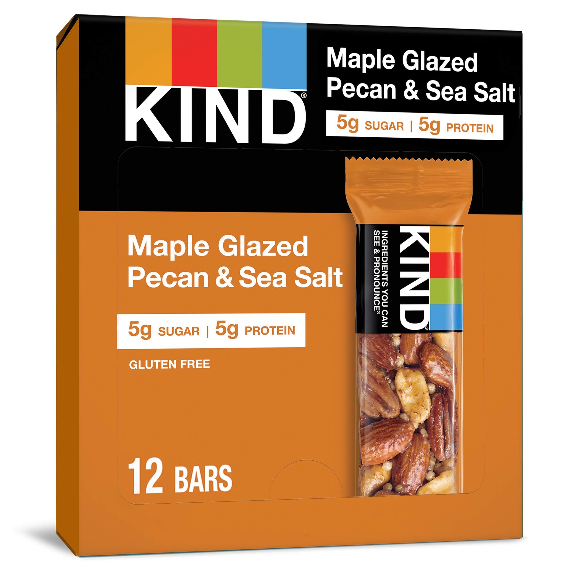 KIND Healthy Snacks Bars, Salted Caramel Dark Chocolate Nut, Gluten Free, Low Sugar, High Fiber Snacks, 6g Protein, 12 Count