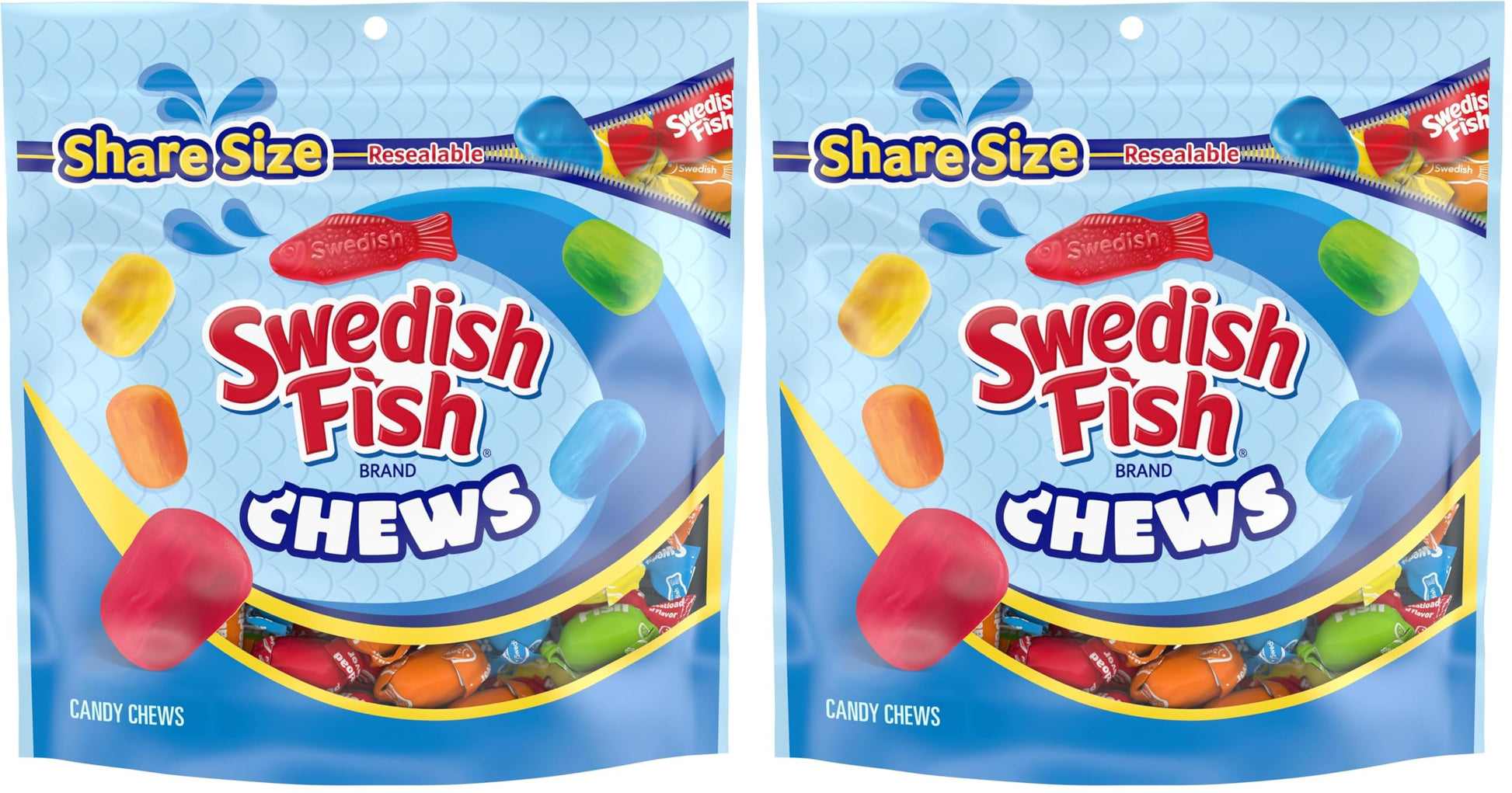 SWEDISH FISH Chews Soft & Chewy Candy, Share Size, 8.12 oz