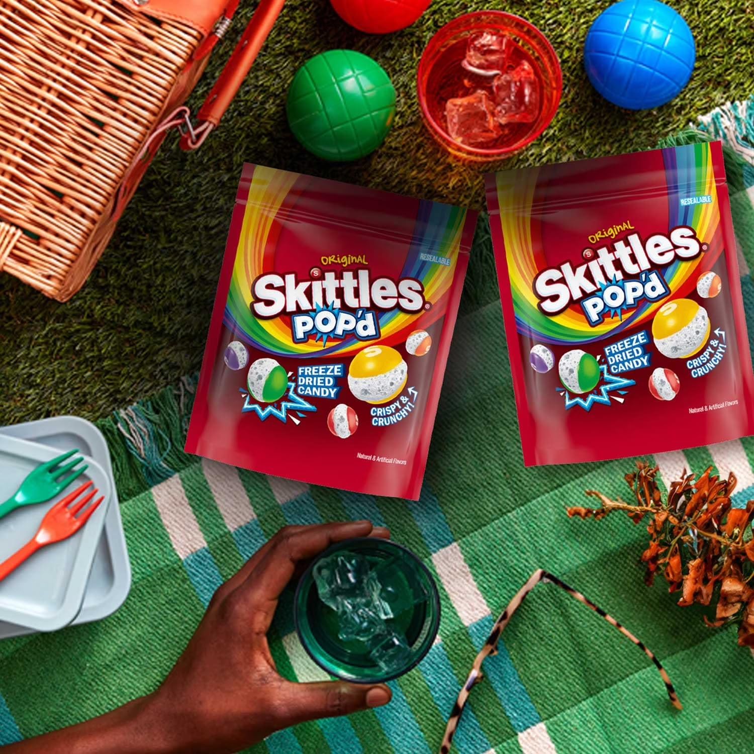 Skitles Pop'd Originals Freeze Dried, Resealable Candy, 5.5 oz, 2 pk.