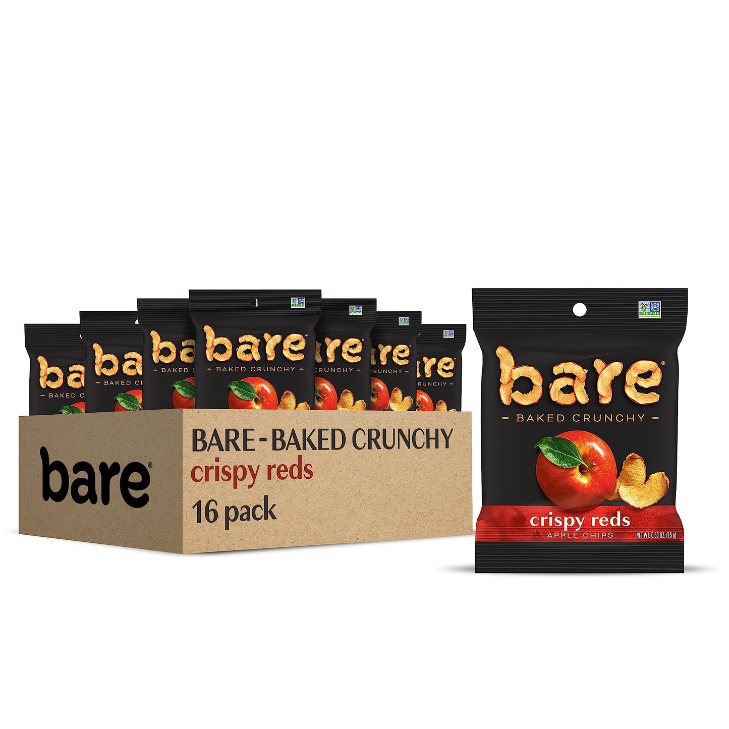 Bare Baked Crunchy, Fruit Variety Pack, 0.53 Ounce (Pack of 16)