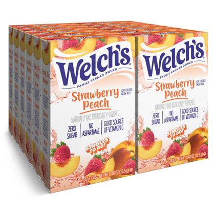 Welch's Singles To Go Variety Pack, Watertok Powdered Drink Mix, Includes 4 Flavors, Grape, Passion fruit, Strawberry Peach, Cherry Pomegranate, 1 Box (30 Servings)